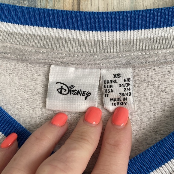 Disney Stitch Gray V neck pullover sweatshirt | Size 2/4 Small - Picture 3 of 9
